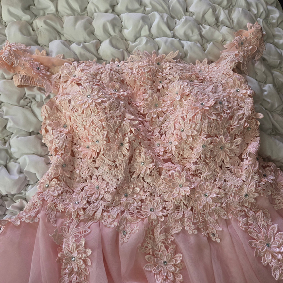 Women's Unbranded Dress Size Unknown Pink Floral Lace - Picture 1 of 8